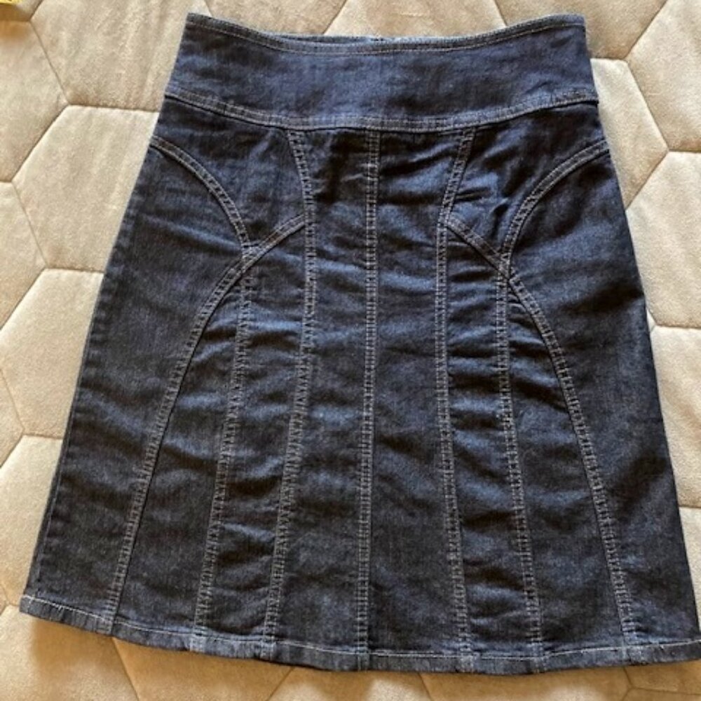 RW&CO. Premium Denim Dark Blue A Line Skirt - Size 0